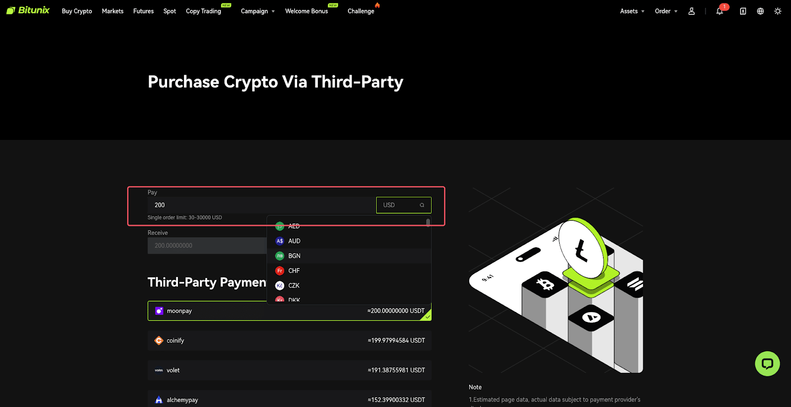 Acheter des cryptos