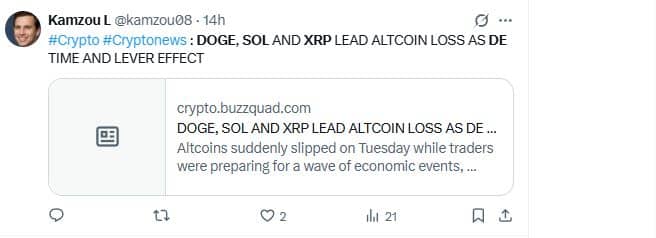 Crash des altcoins en cours 