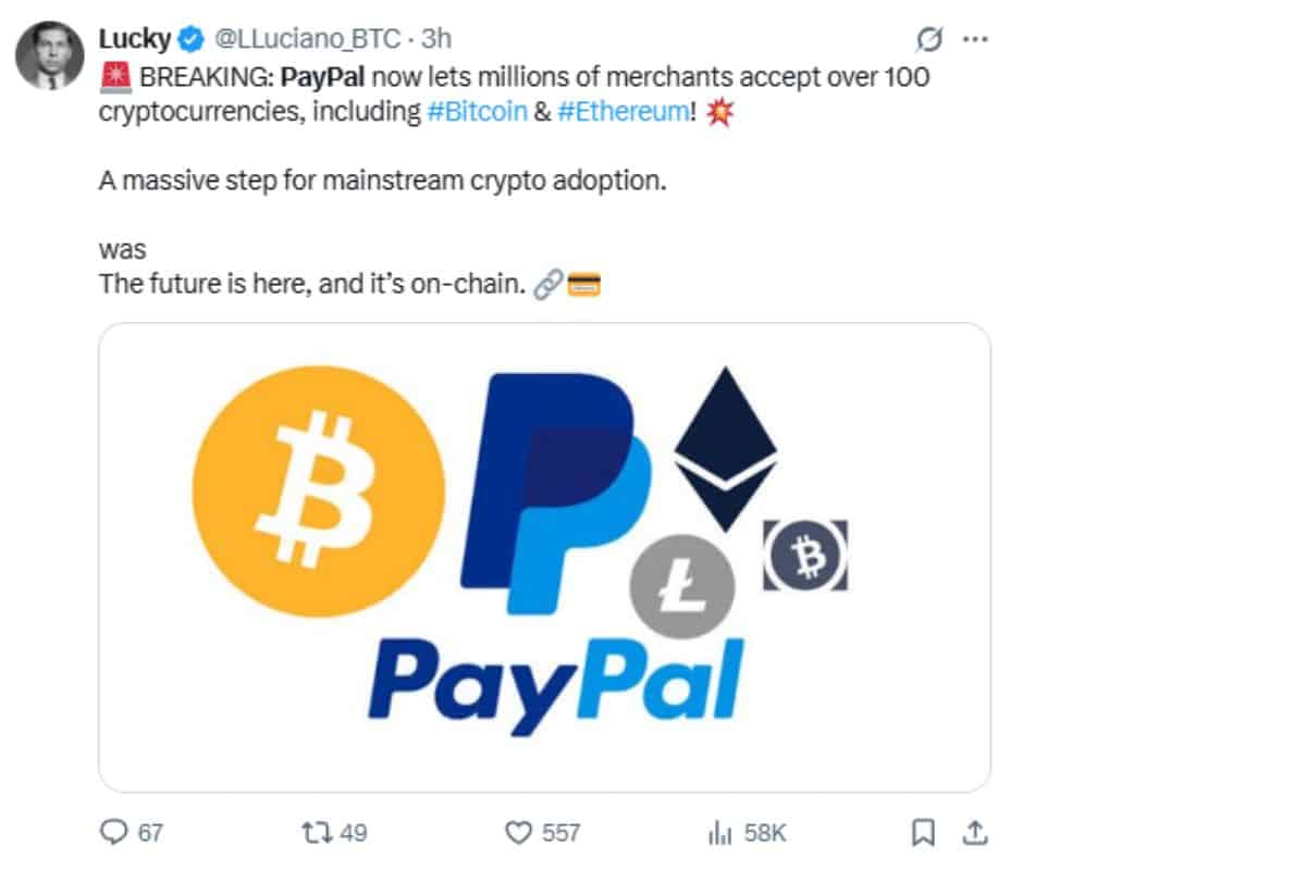 PayPal accepte enfin les cryptos 