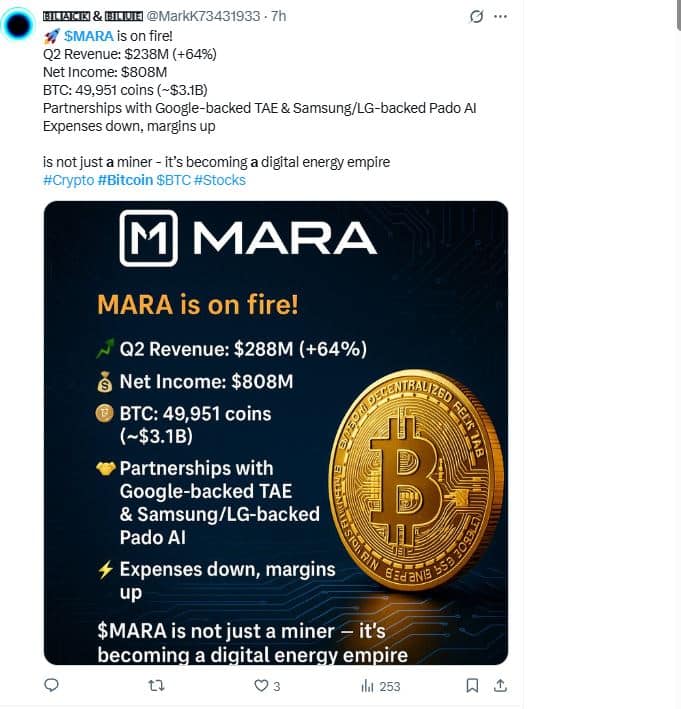 Trimestre historique pour MARA, porté par le Bitcoin