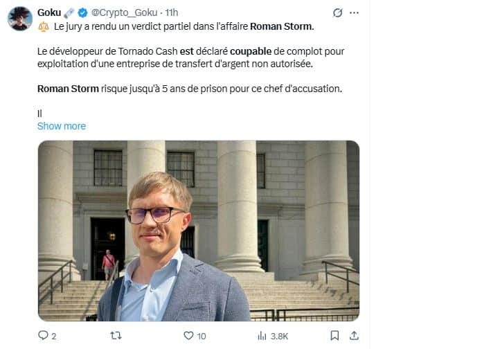 Roman Storm jugé coupable : la DeFi est-elle en danger ?