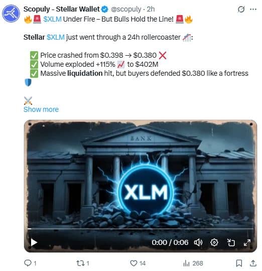 Stellar plonge en 24 h dans une tempête de liquidations
