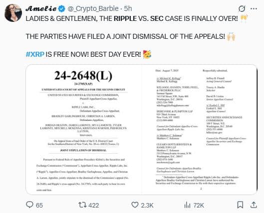 Ripple bat la SEC : le XRP s’offre une victoire historique