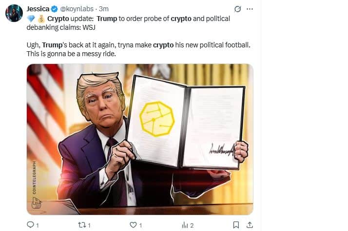 Crypto sous attaque ? Trump promet une enquête choc sur les banques