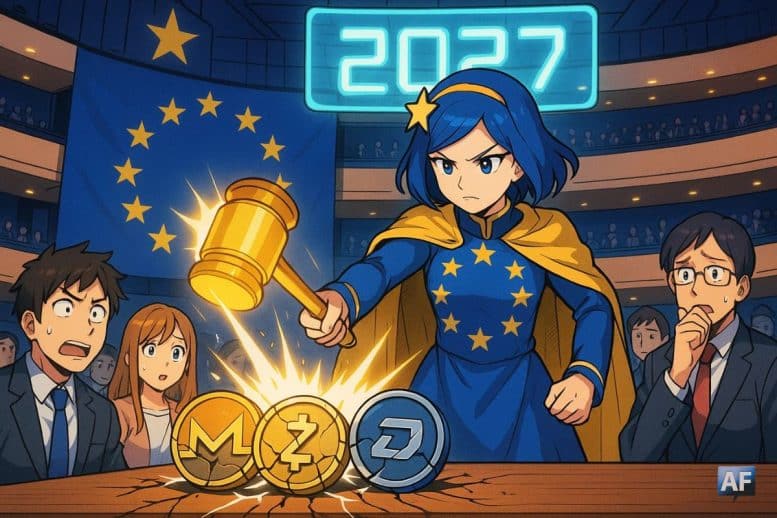 Fin de l’anonymat en crypto : l’UE veut bannir les tokens privés dès 2027