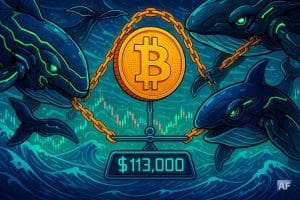 Bitcoin oscille autour des 113 000 $ tandis que les whales mènent la danse