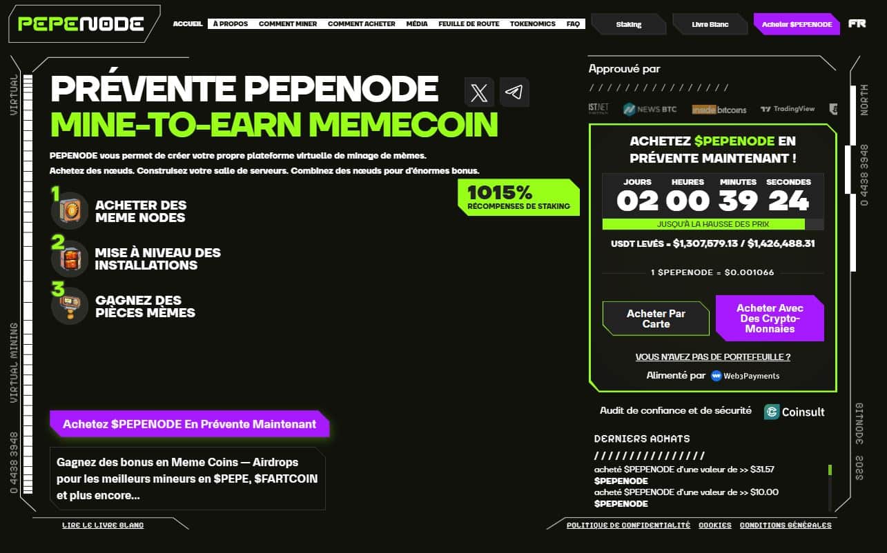 Pepenode séduit avec un modèle actif et rare