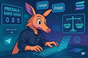 Dans une salle de trading façon Telegram, la mascotte Snorter pianote sur un clavier, alors qu'un compte-à-rebours égrène les jours restants.