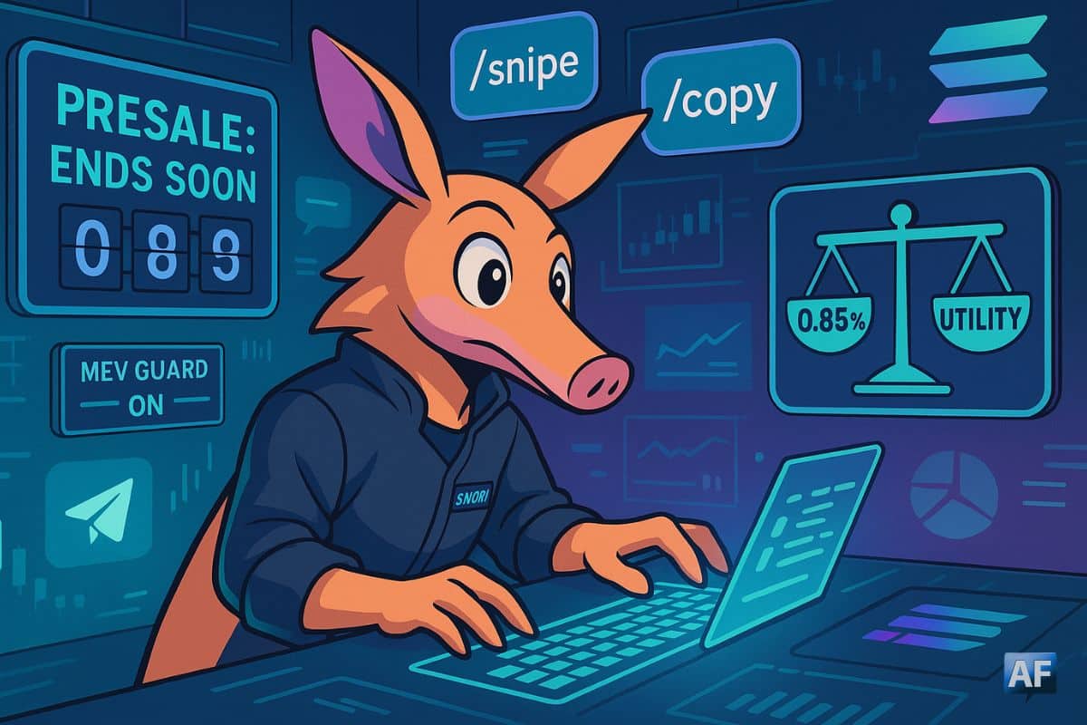 Dans une salle de trading façon Telegram, la mascotte Snorter pianote sur un clavier, alors qu'un compte-à-rebours égrène les jours restants.