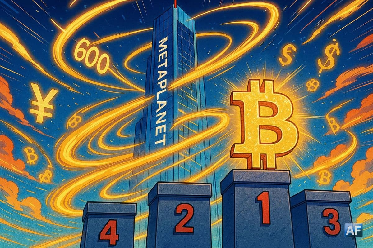 Metaplanet investit 600 M$ et grimpe dans le top 4 des détenteurs Bitcoin