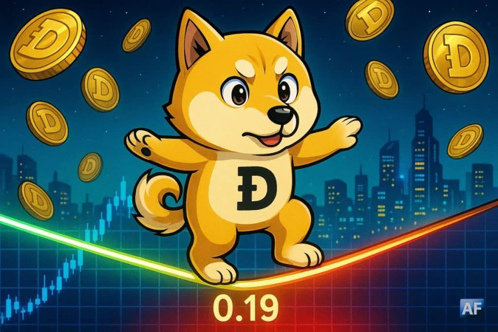 Dogecoin sur le fil ? Le support des 0,19 $ joue gros