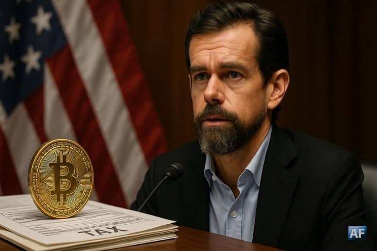 Pièce de Bitcoin devant un drapeau américain symbolisant le projet de loi sur l’exonération fiscale des paiements en cryptomonnaie.