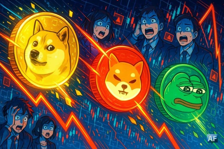 DOGE, SHIB et PEPE chutent ensemble — un avertissement brutal pour le marché ?