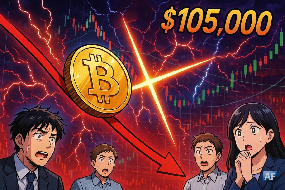 Bitcoin dérape à 105 000$ alors qu’un “death cross” se profile dangereusement