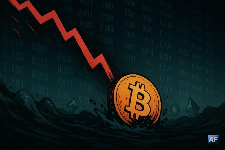 Chute du marché des cryptomonnaies avec Bitcoin et altcoins en baisse