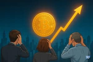 Illustration représentant la flambée du Bitcoin au-dessus de 126 000 dollars début octobre 2025