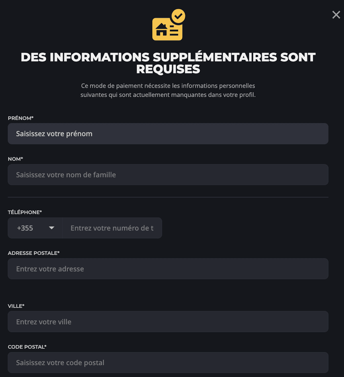 étape 2 inscription casino en ligne Luxembourg