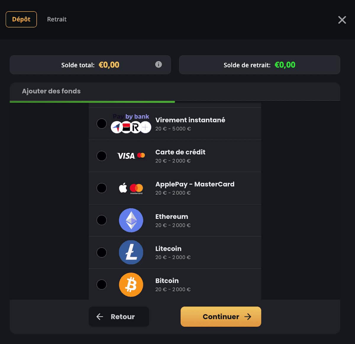 étape 3 inscription casino en ligne Luxembourg