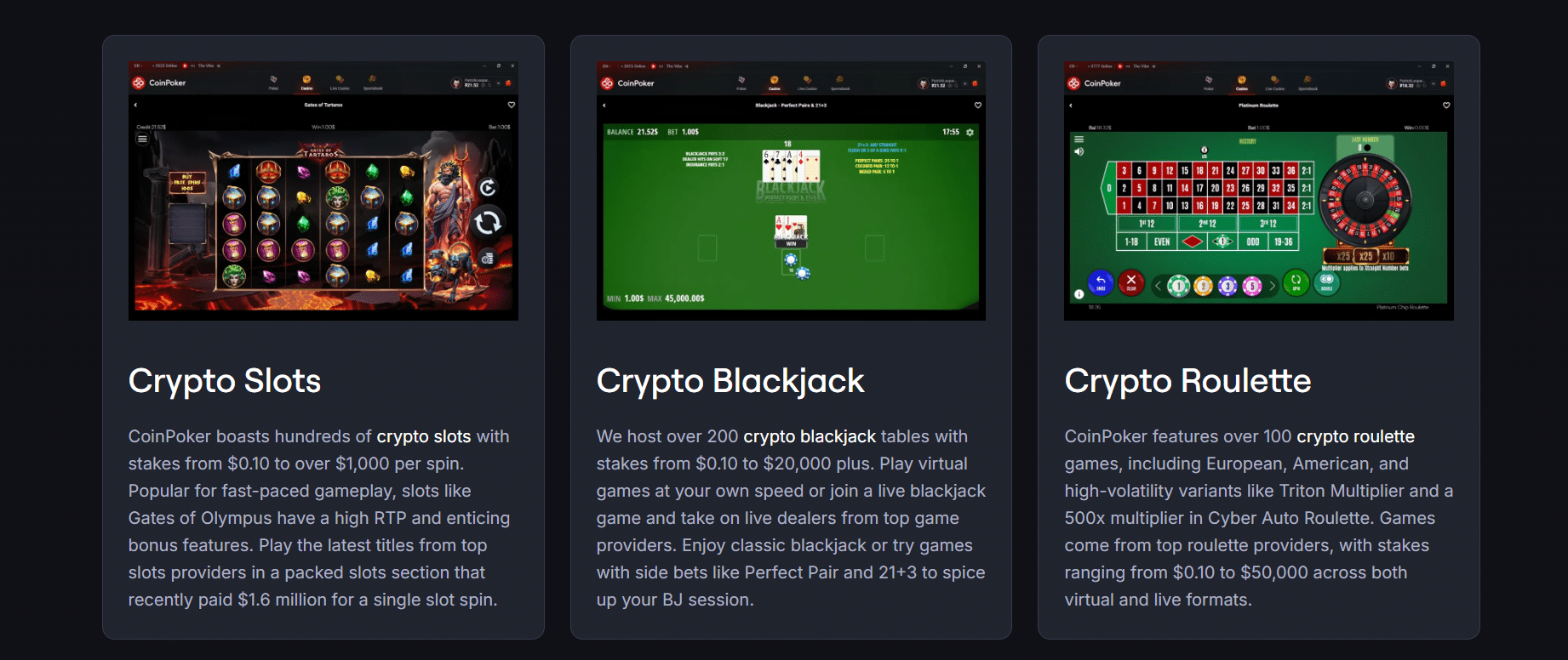 Coinpoker - Jeux casino