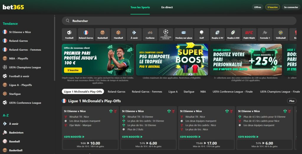 offre paris sportif france